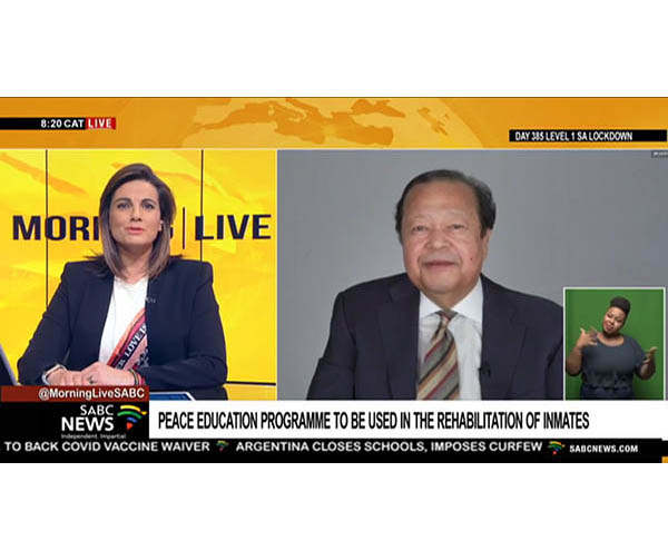 SABC News speaks to Prem Rawat. Peace education programme to be used in the rehabilitation of inmates